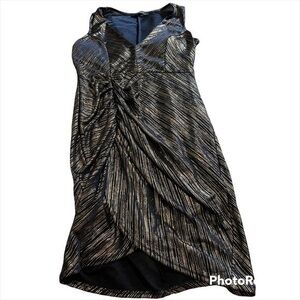 Navy blue with gold TRAC dress with built in bra